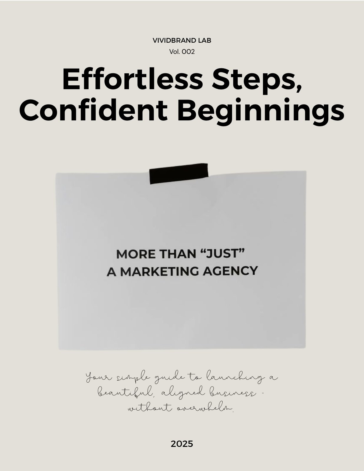 Brand Lab Vol. 002: Effortless Steps, Confident Beginnings cover