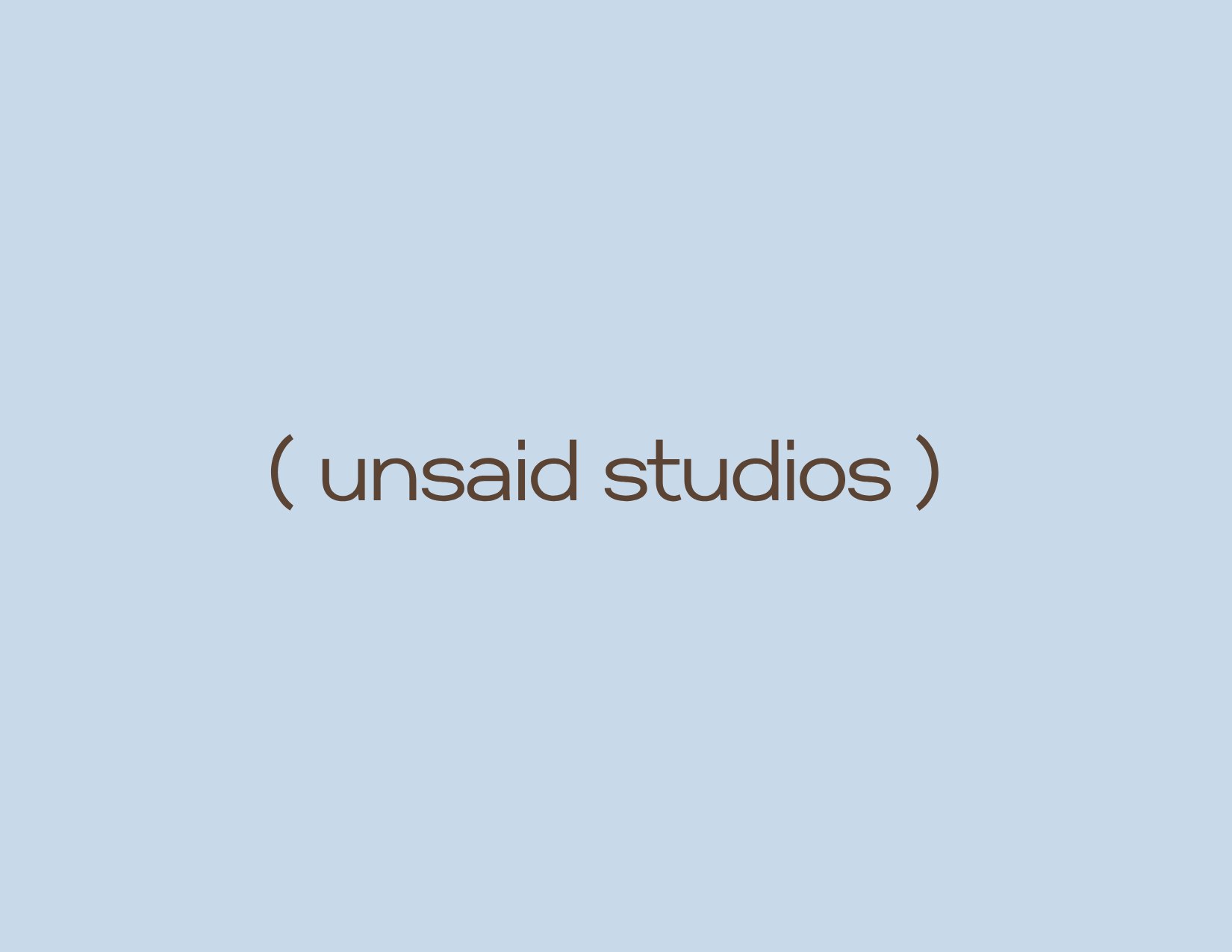 Unsaid wordmark on powder blue