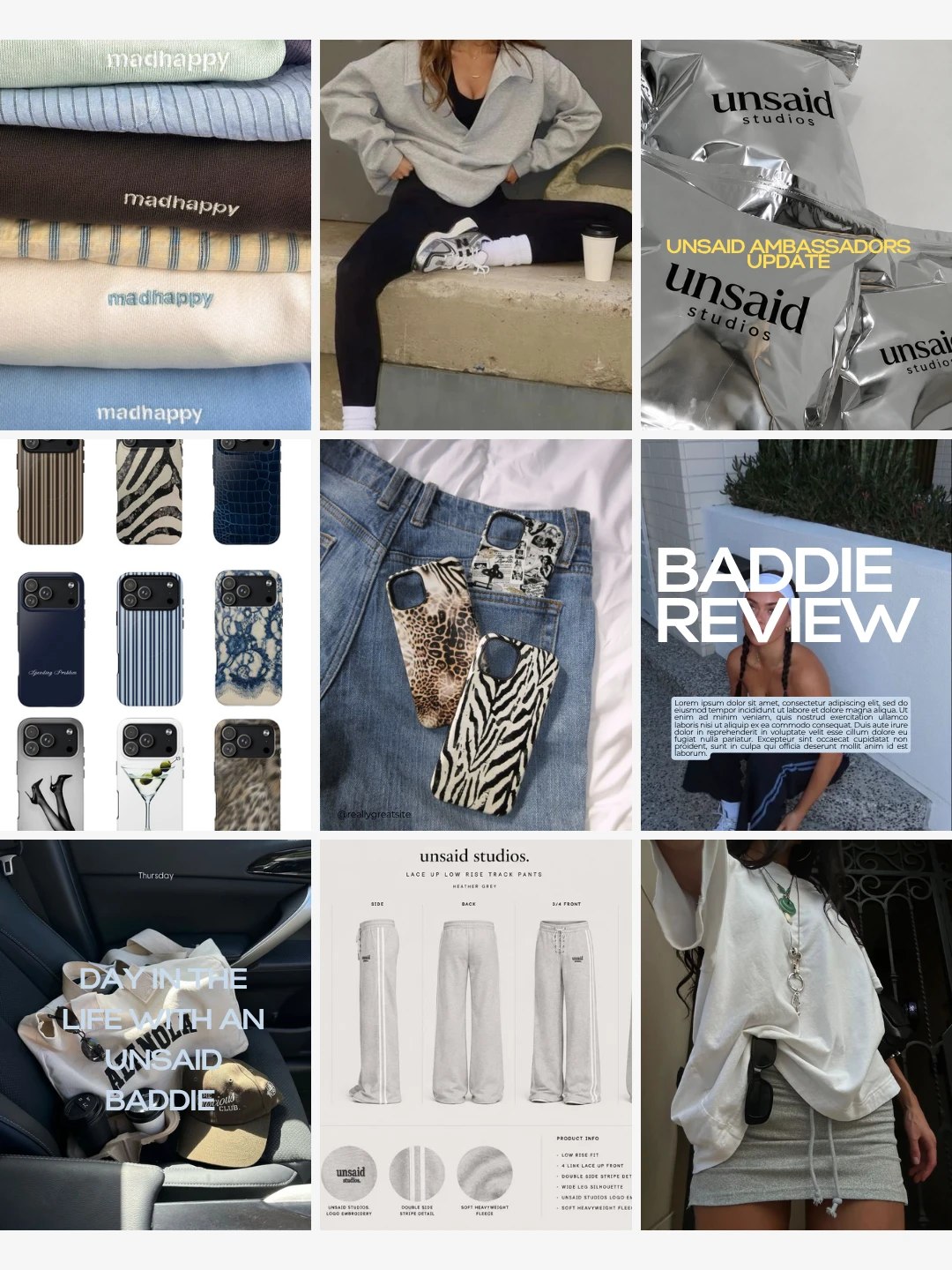 Unsaid Instagram feed mock-up
