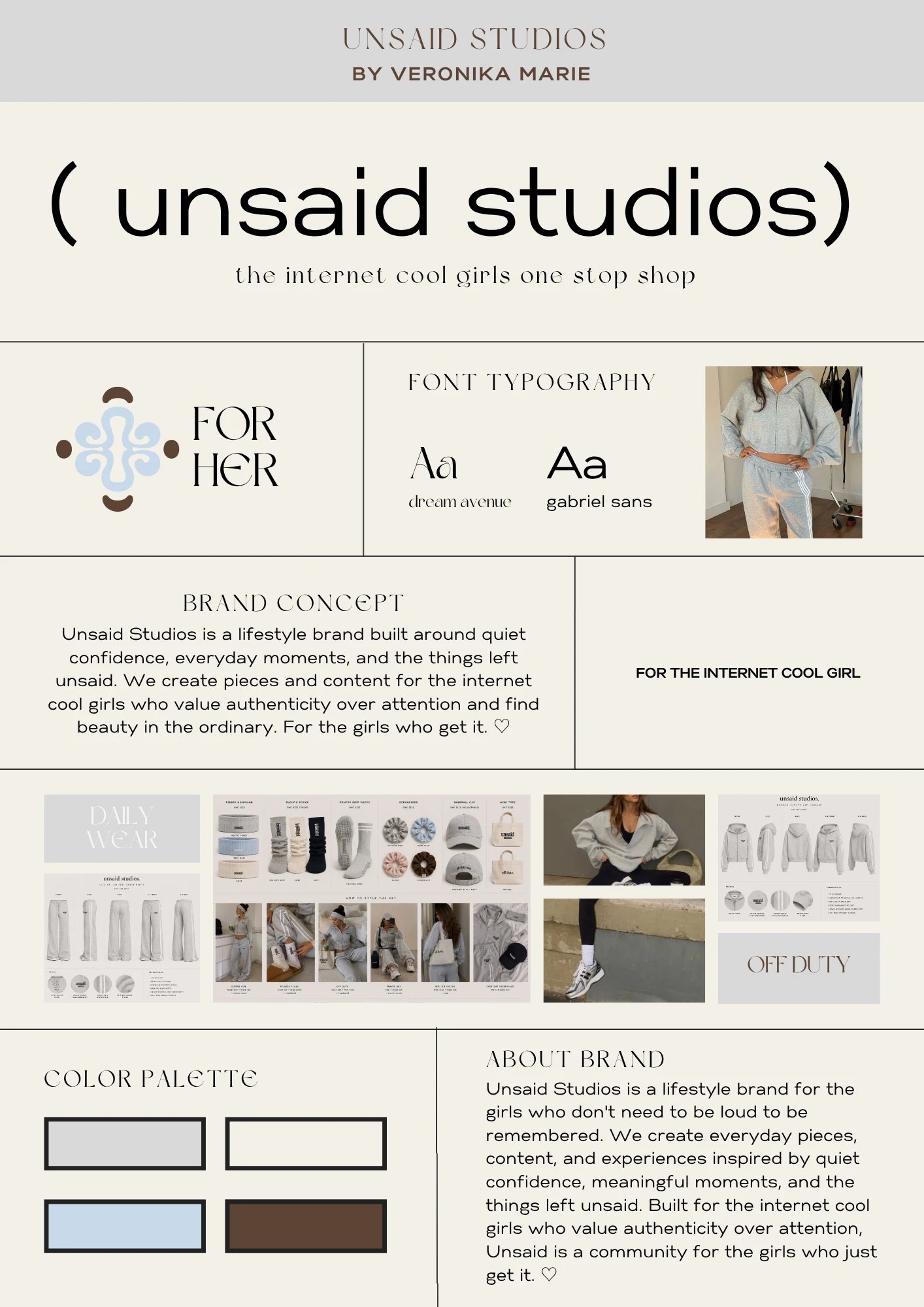 Unsaid Studios brand board